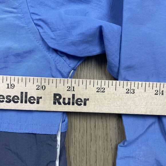 Vintage Adidas Jacket Mens Medium Blue Hooded Windbreaker Full Zip Lightweight - Picture 10 of 12